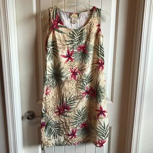 Cafe Paradise Tropical Flower Beach Dress Small